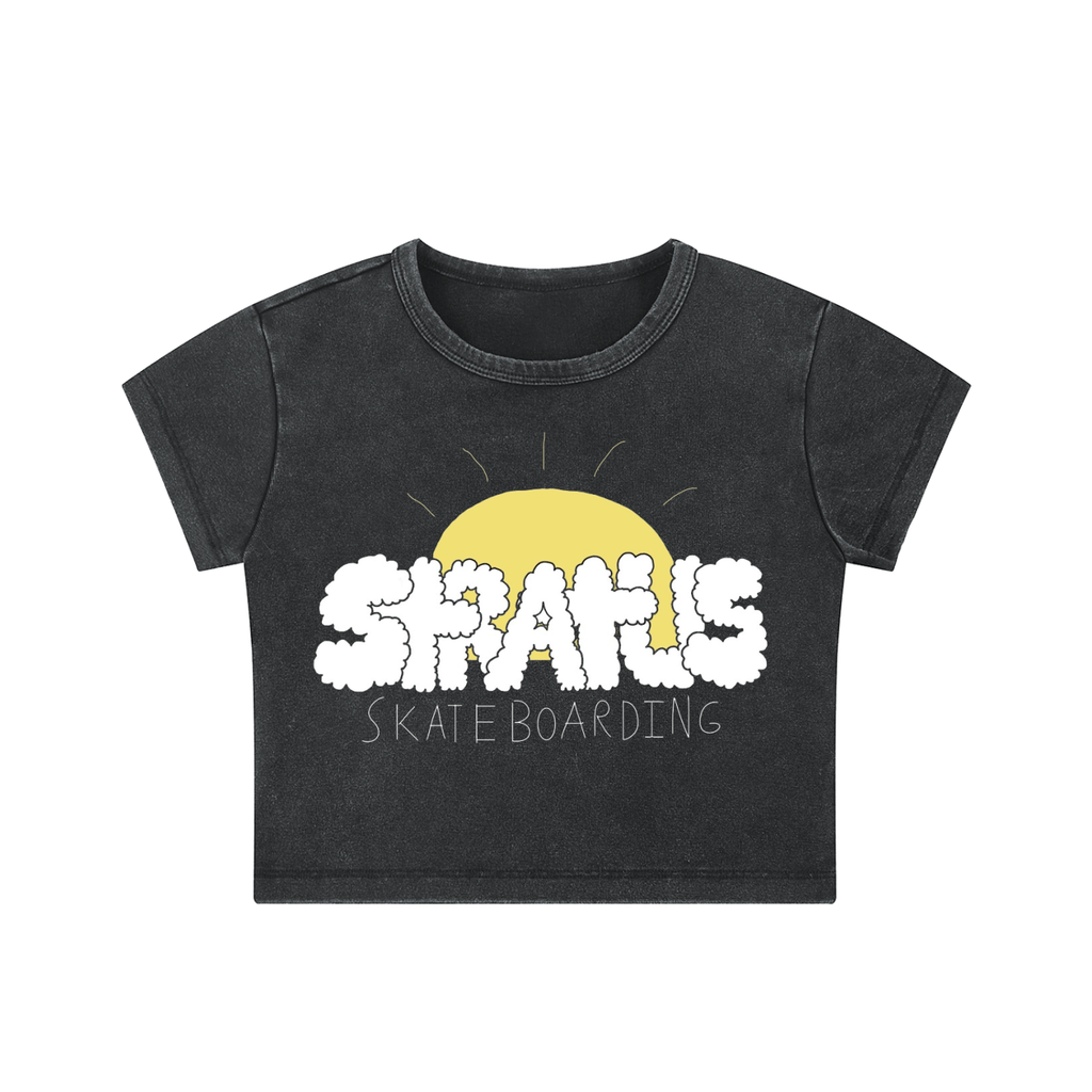 Stratus Original Skatebaording Snow Washed Crop Top